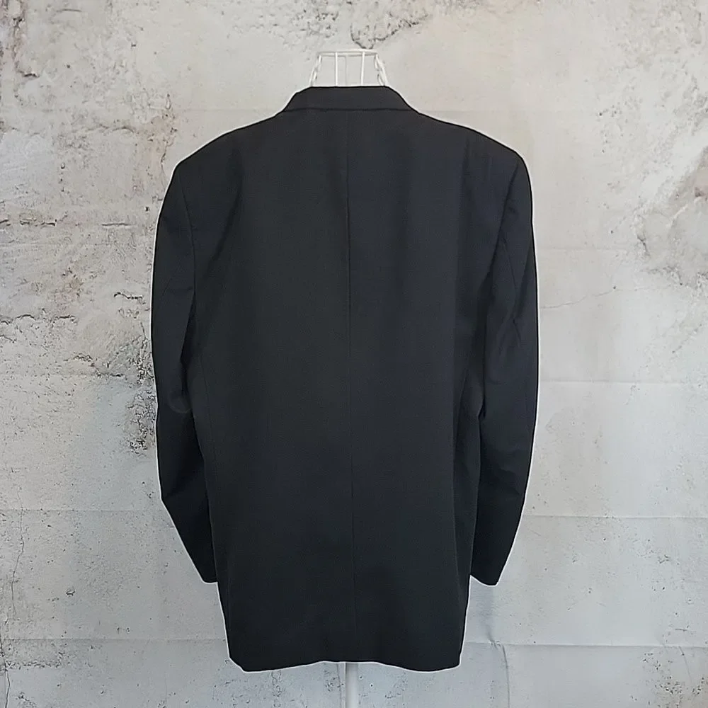 Claiborne Single Breasted Black Men's Suit Blazer Size 48L